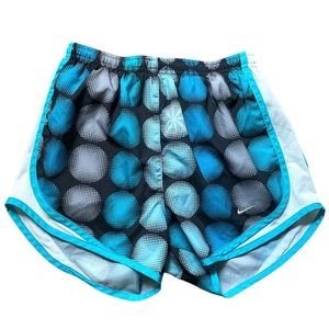 Nike Dri-Fit Running Shorts Blue Black Circle Print Shorts Size X-Small